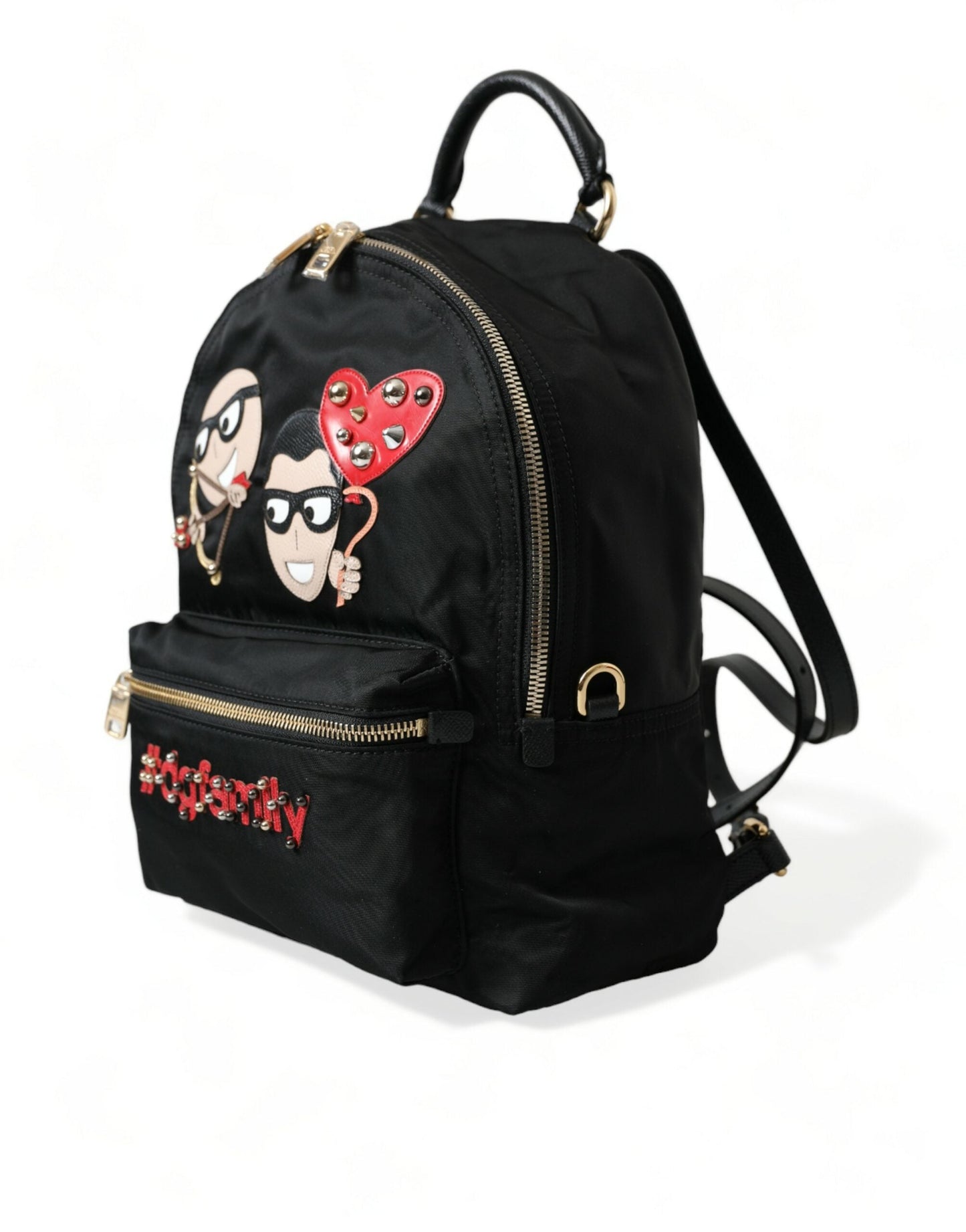 Dolce & Gabbana Black #DGFAMILY Embellished Backpack VULCANO Women's Bag