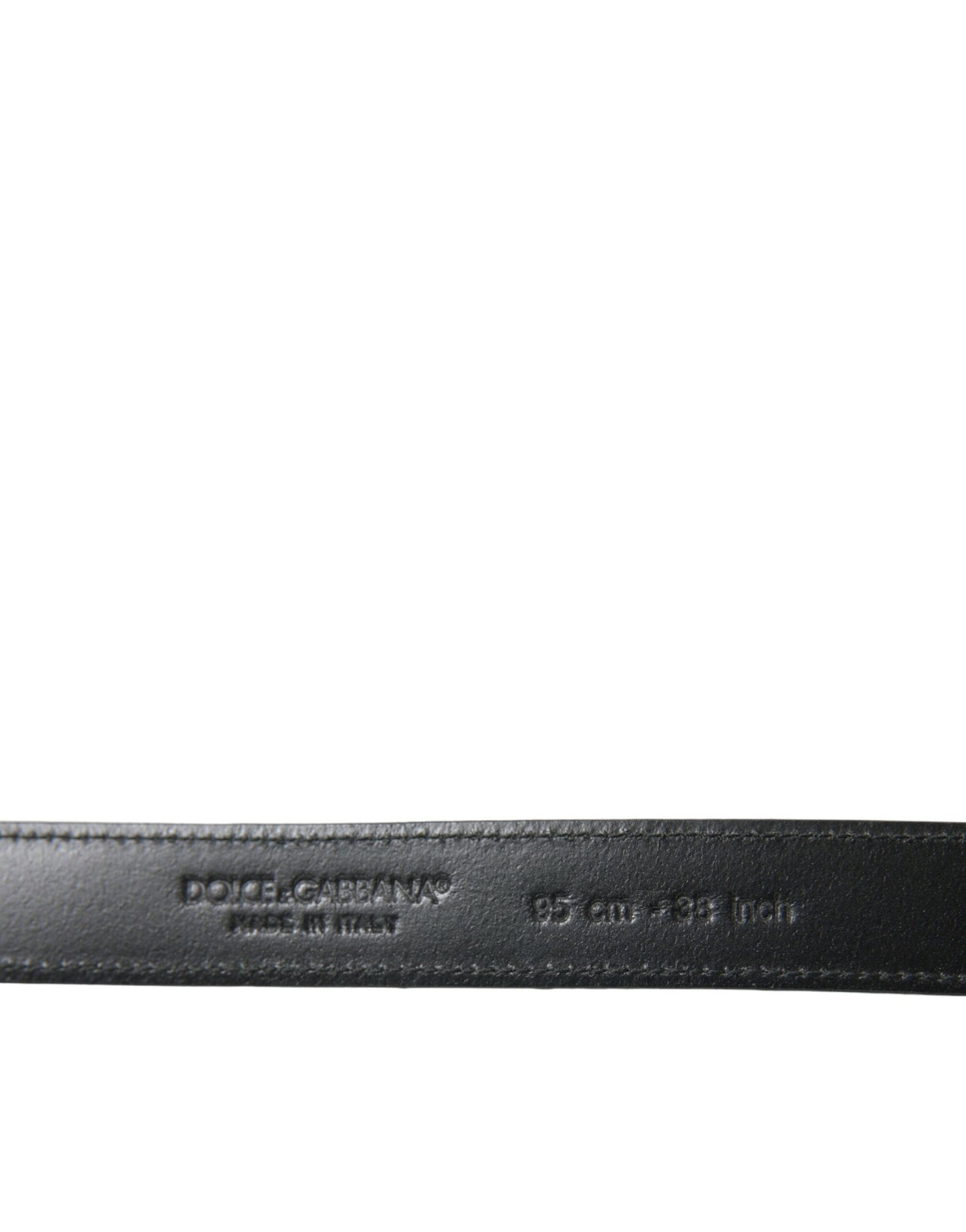 Dolce & Gabbana Black Leather Silver Metal Buckle Men's Belt