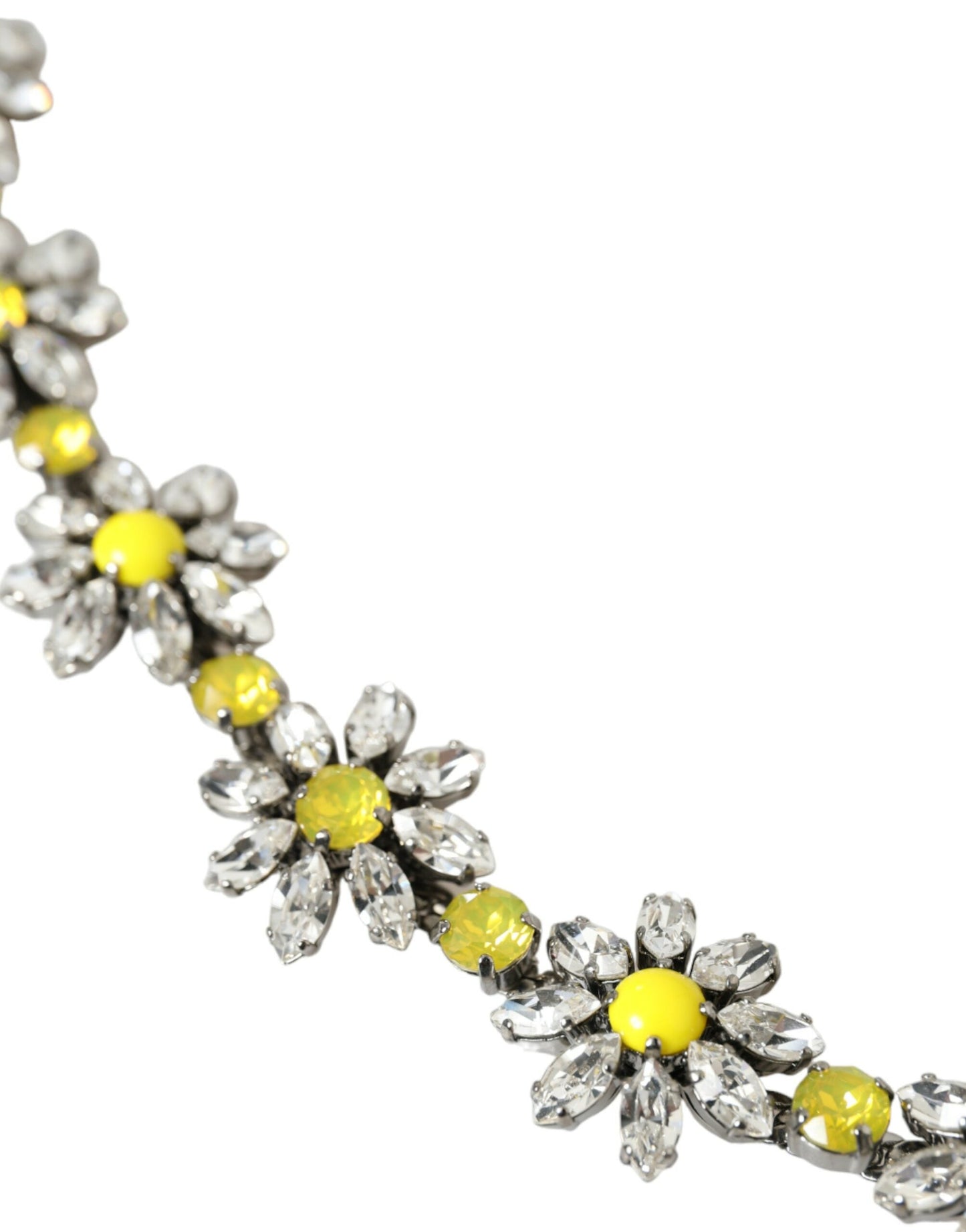 Dolce & Gabbana Black Daisy Crystal Dauphine Waist Women's Belt