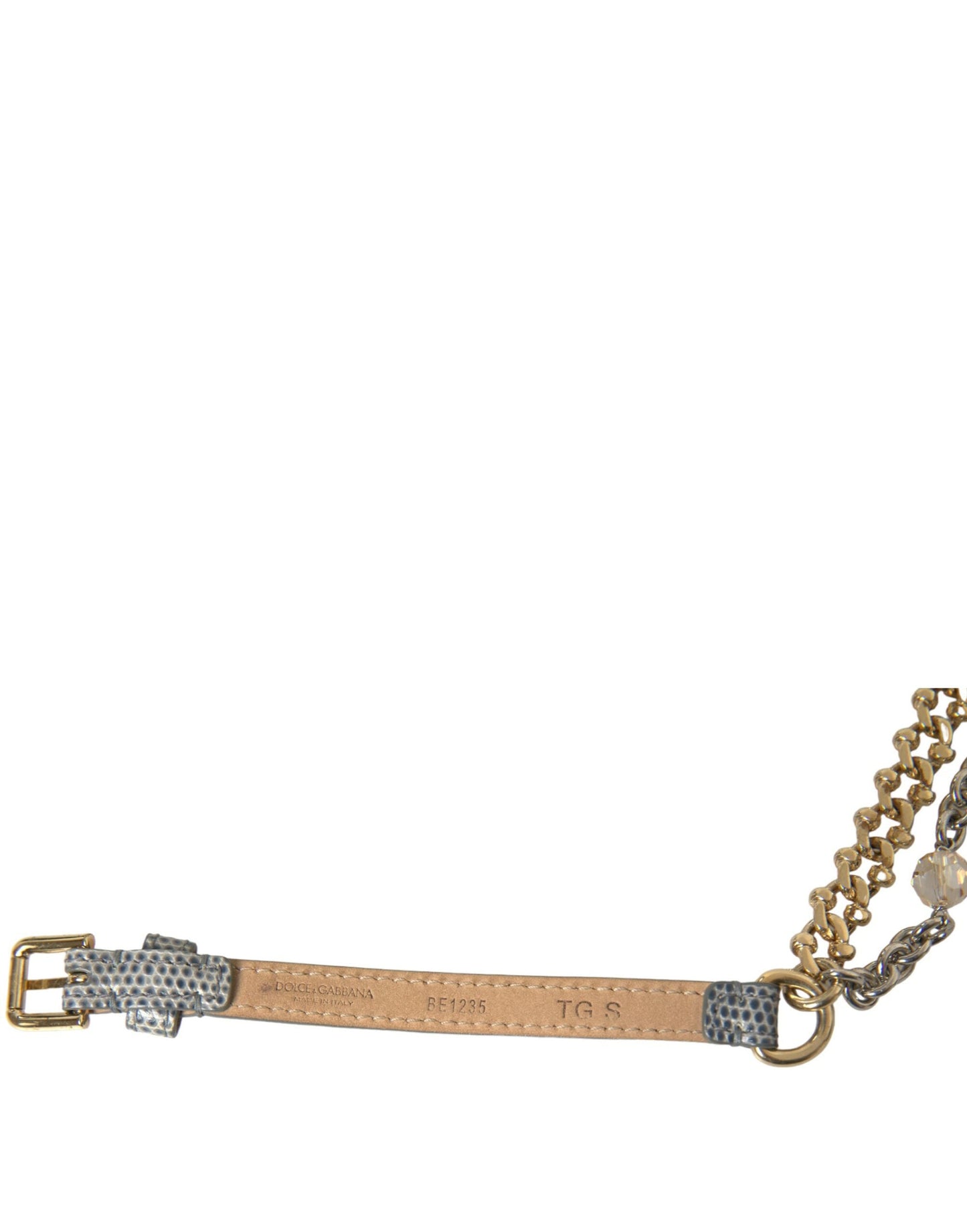 Dolce & Gabbana Blue Braided Gold Brass Chain Waist Women's Belt
