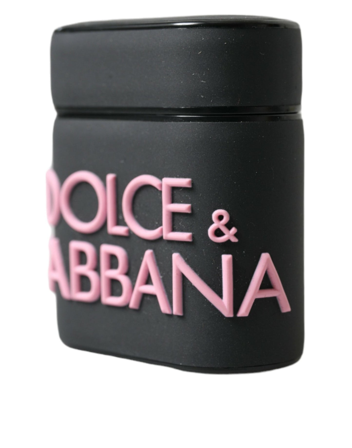 Dolce & Gabbana Black Pink Silicone Embossed Logo Airpods Women's Case
