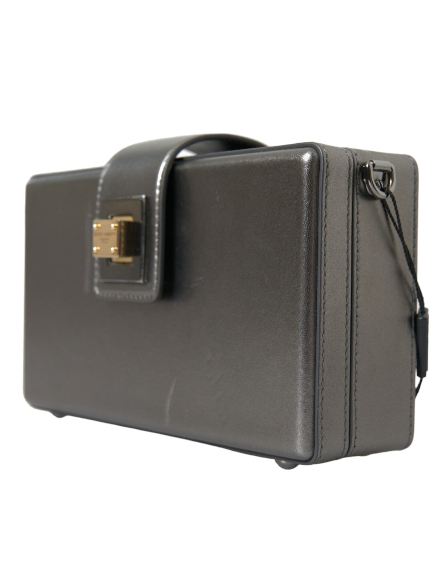 Dolce & Gabbana Metallic Gray Calfskin Leather DG BOX Shoulder Men's Bag ()