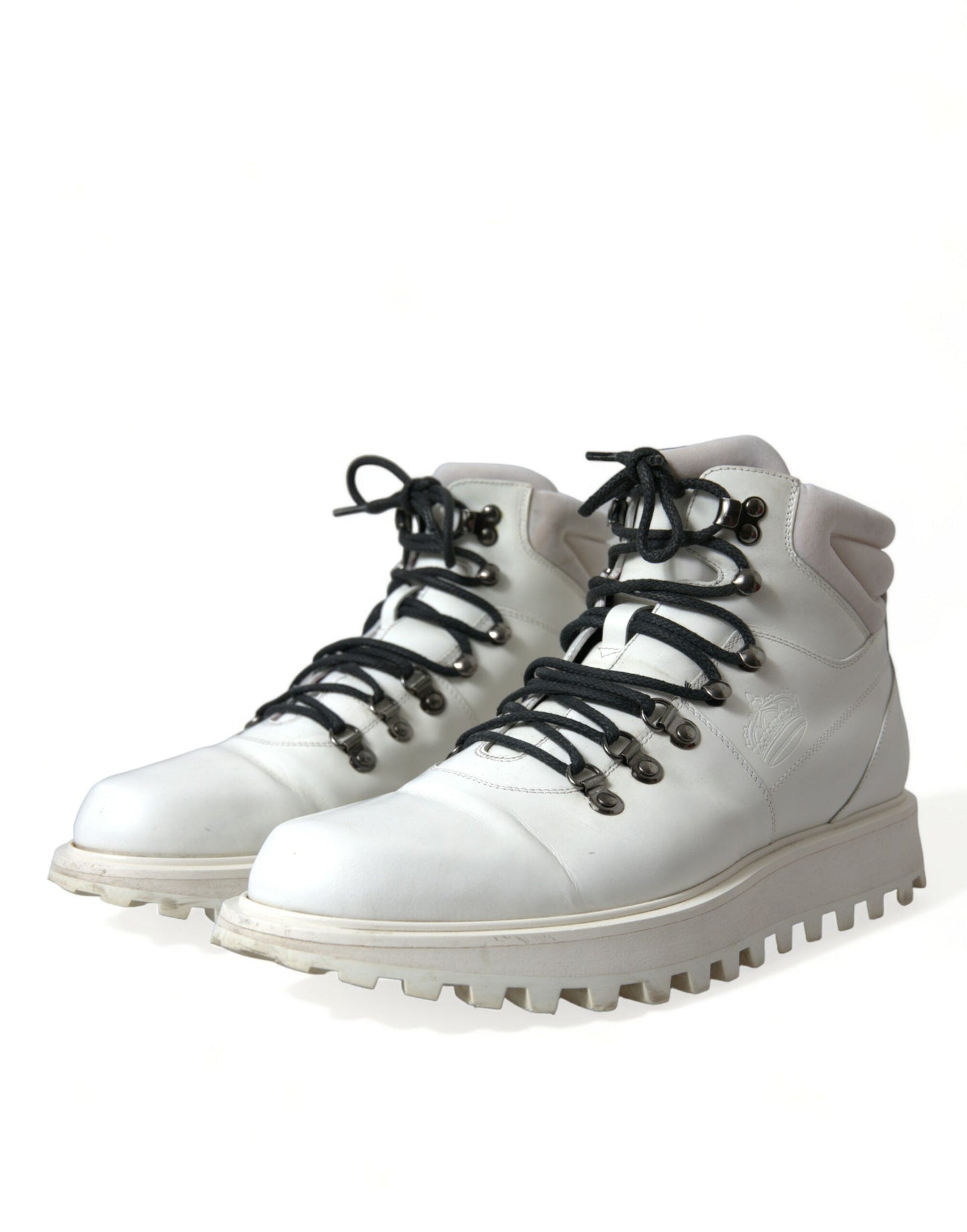 Dolce & Gabbana White Vulcano Trekking Ankle Boots Men's Shoes ()