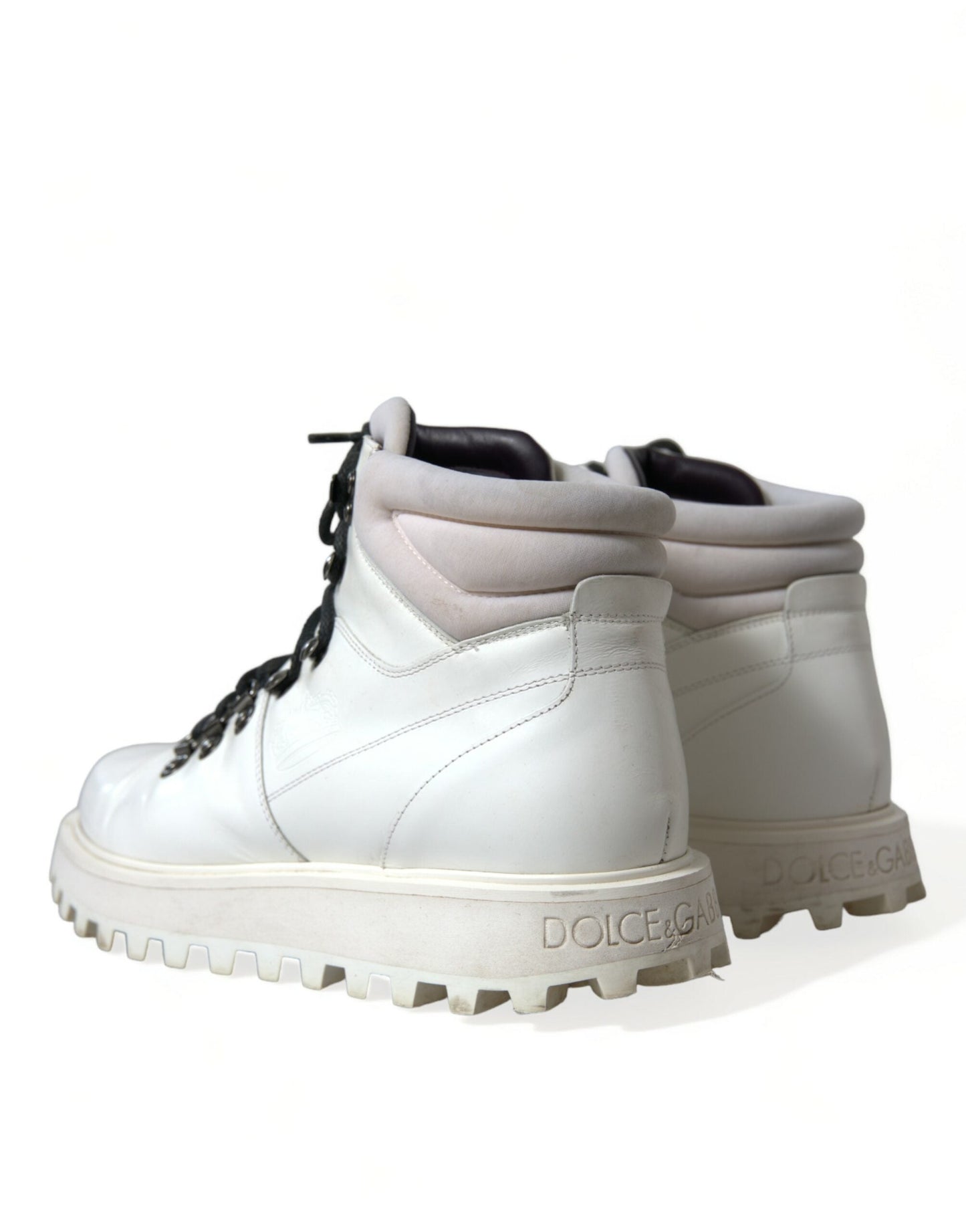 Dolce & Gabbana White Vulcano Trekking Ankle Boots Men's Shoes ()