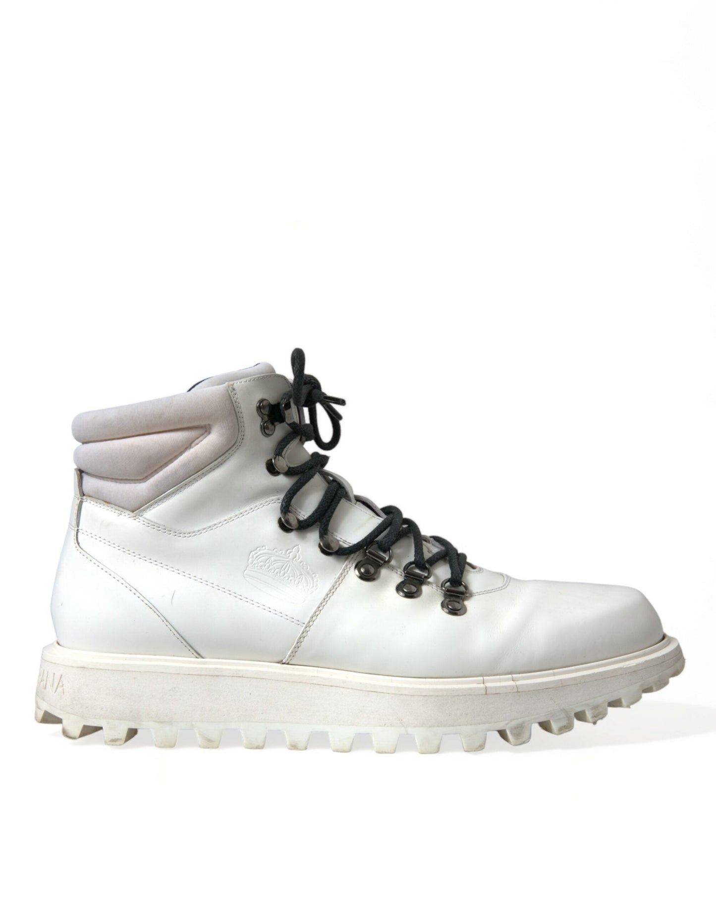 Dolce & Gabbana White Vulcano Trekking Ankle Boots Men's Shoes ()