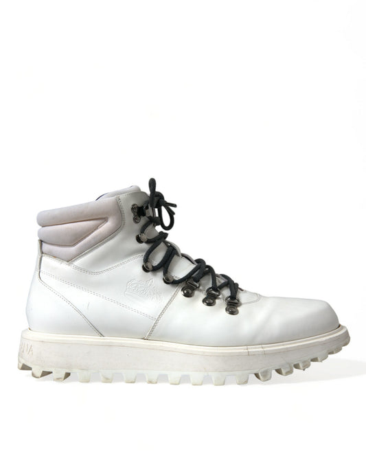 Dolce & Gabbana White Vulcano Trekking Ankle Boots Men's Shoes ()