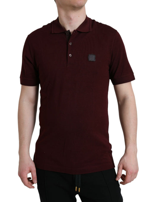 Dolce & Gabbana Maroon Collared Short Sleeves Polo Men's T-shirt