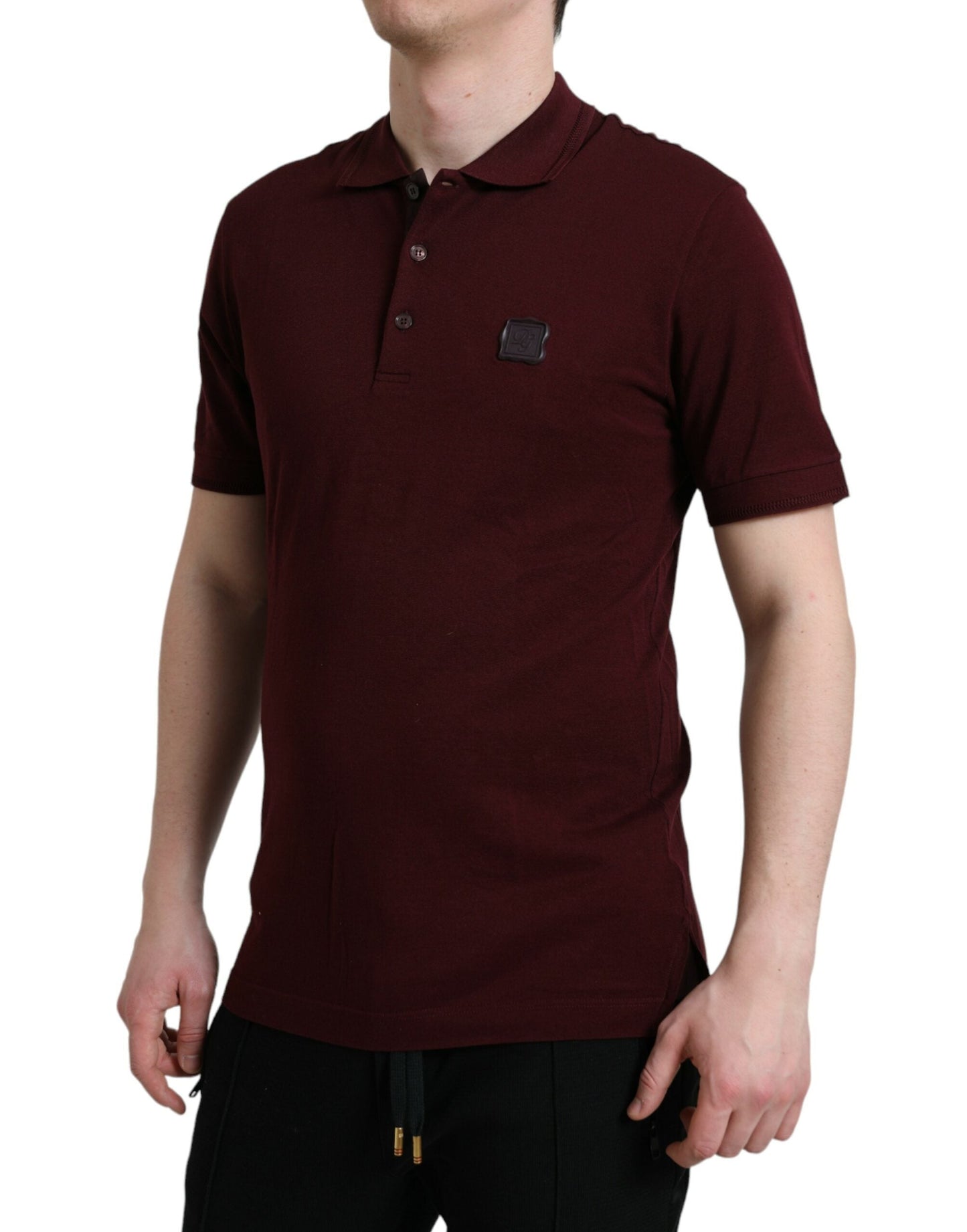 Dolce & Gabbana Maroon Collared Short Sleeves Polo Men's T-shirt