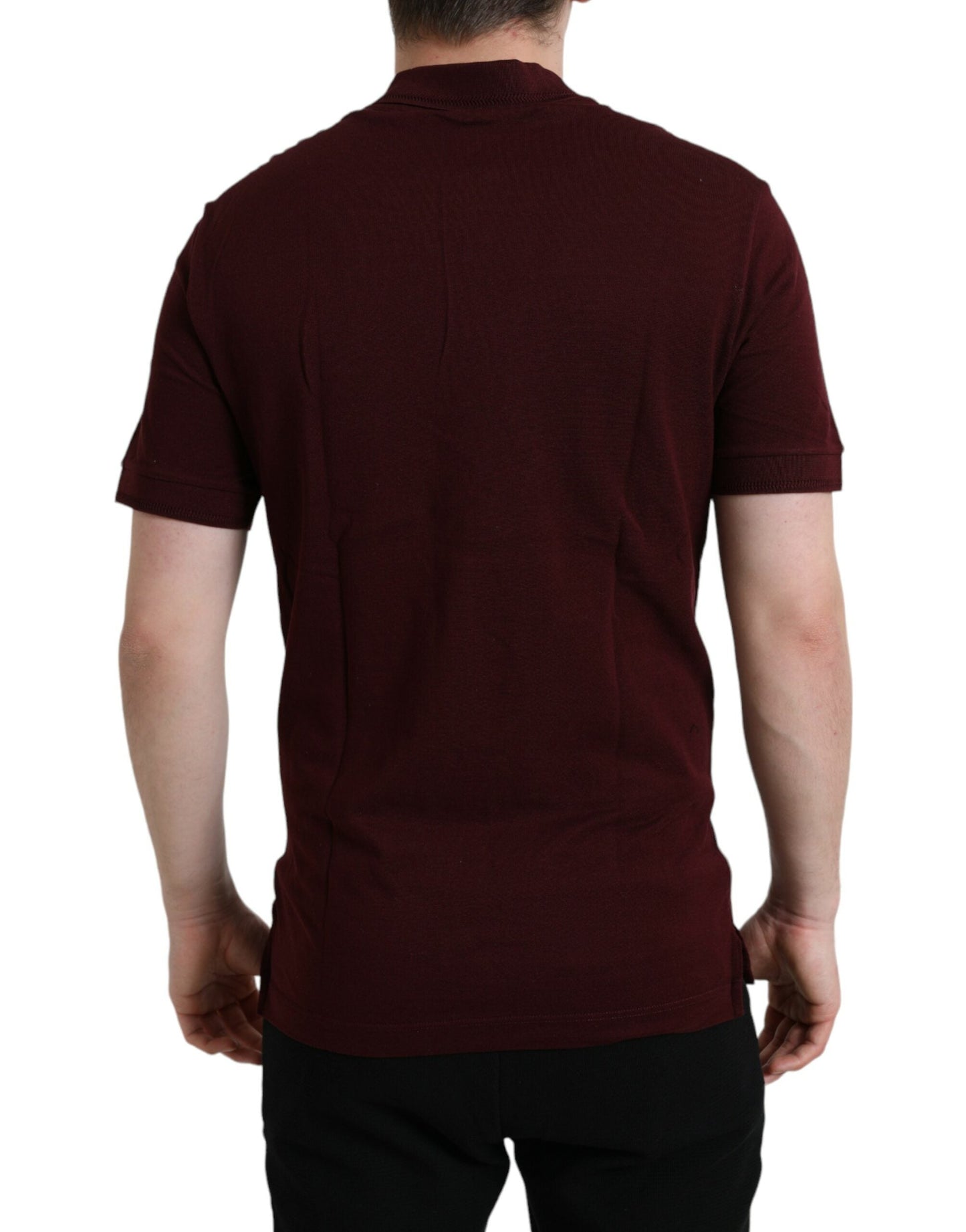 Dolce & Gabbana Maroon Collared Short Sleeves Polo Men's T-shirt