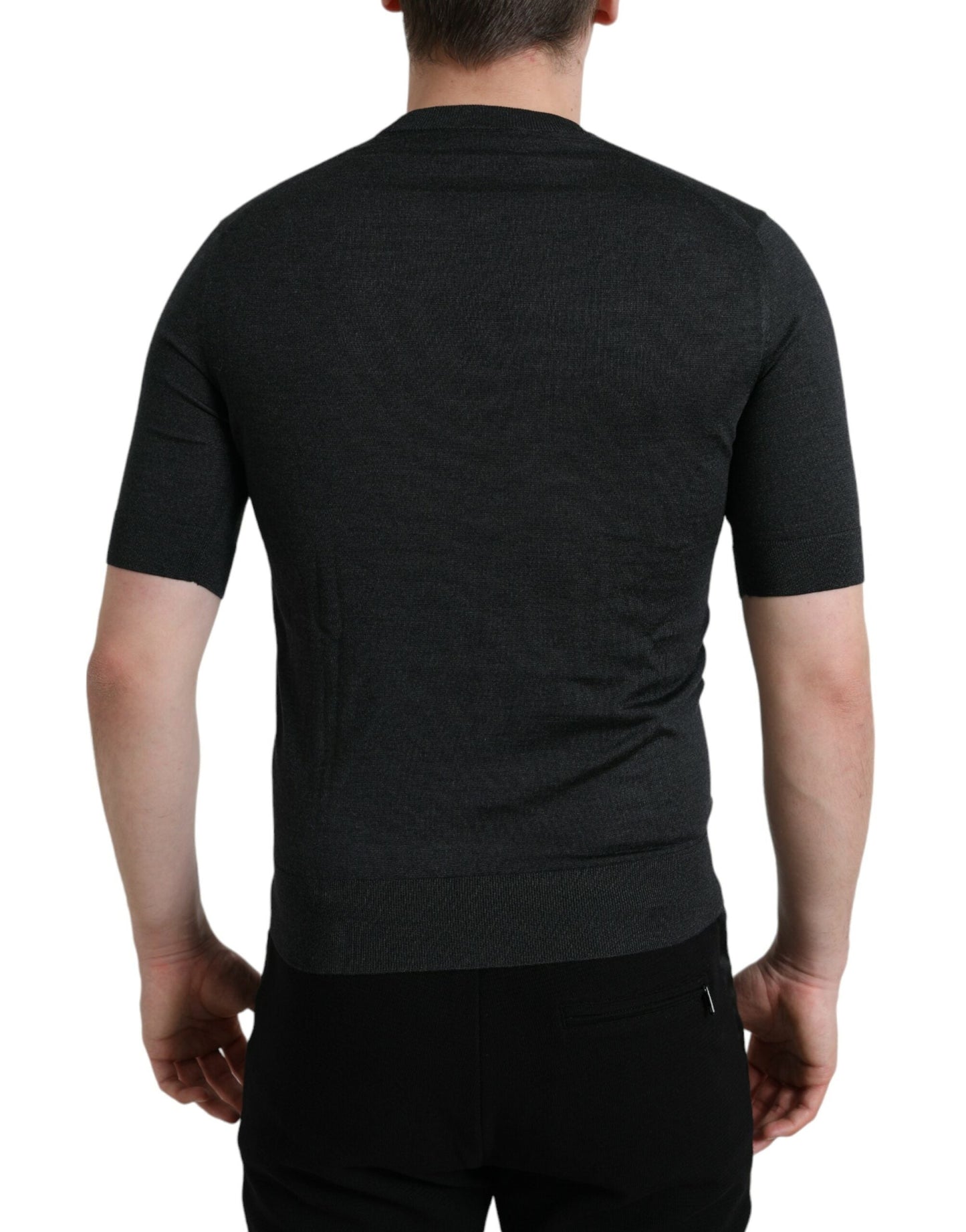 Dolce & Gabbana Dark Gray Crew Neck Short Sleeves Men's T-shirt