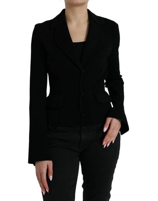 Dolce & Gabbana Black Viscose Single Breasted Blazer Women's Jacket