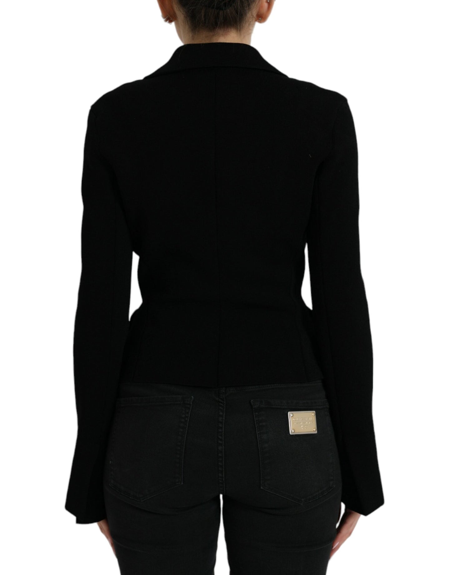 Dolce & Gabbana Black Viscose Single Breasted Blazer Women's Jacket
