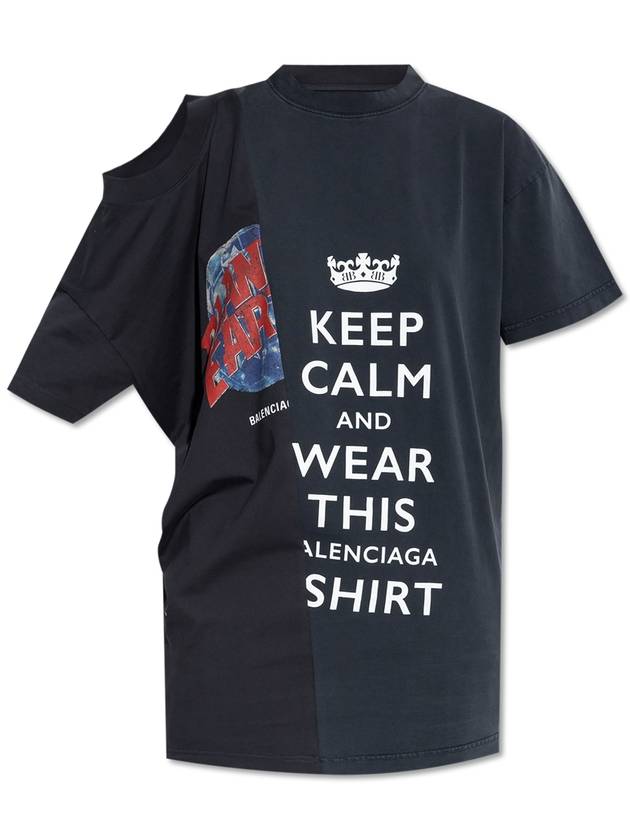 Balenciaga Women s 50 Short Sleeve T Shirt Washed Black