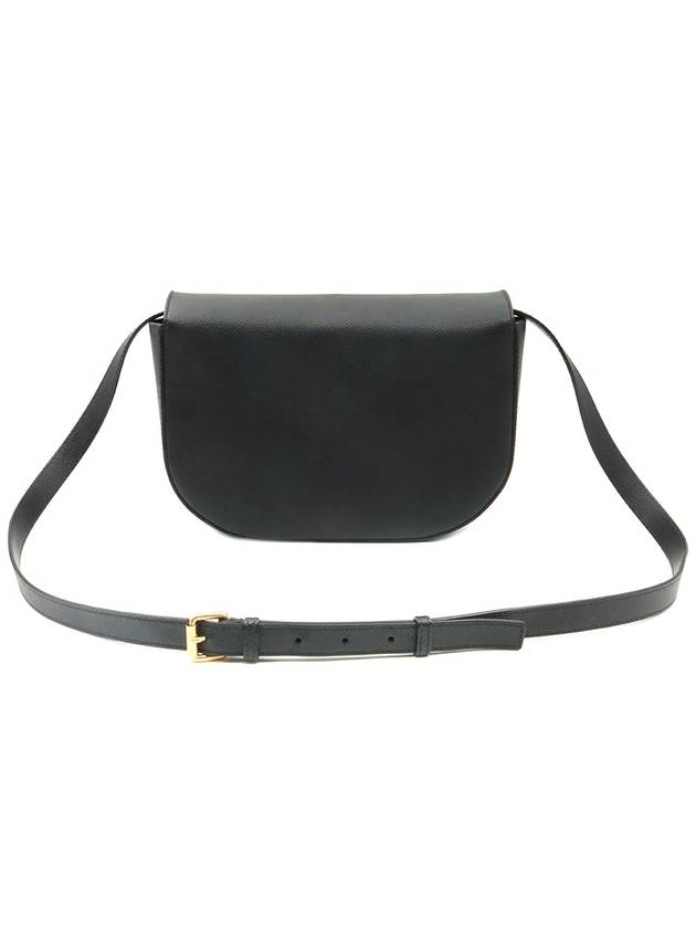 Balenciaga 542207 Black leather lettering logo Bill Day gold plated small cross bag