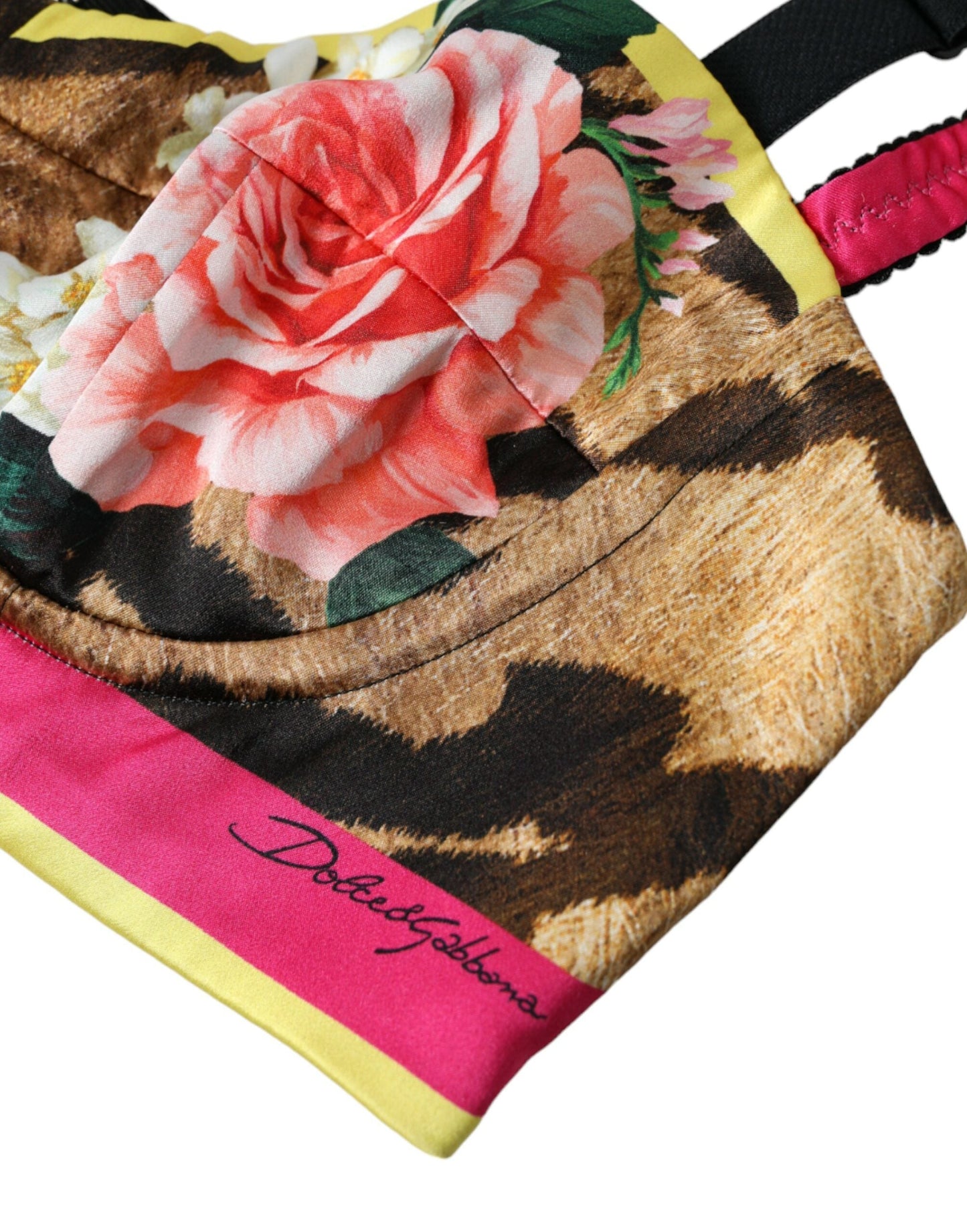 Dolce & Gabbana Multicolor Floral Sleeveless Bustier Crop Women's Top