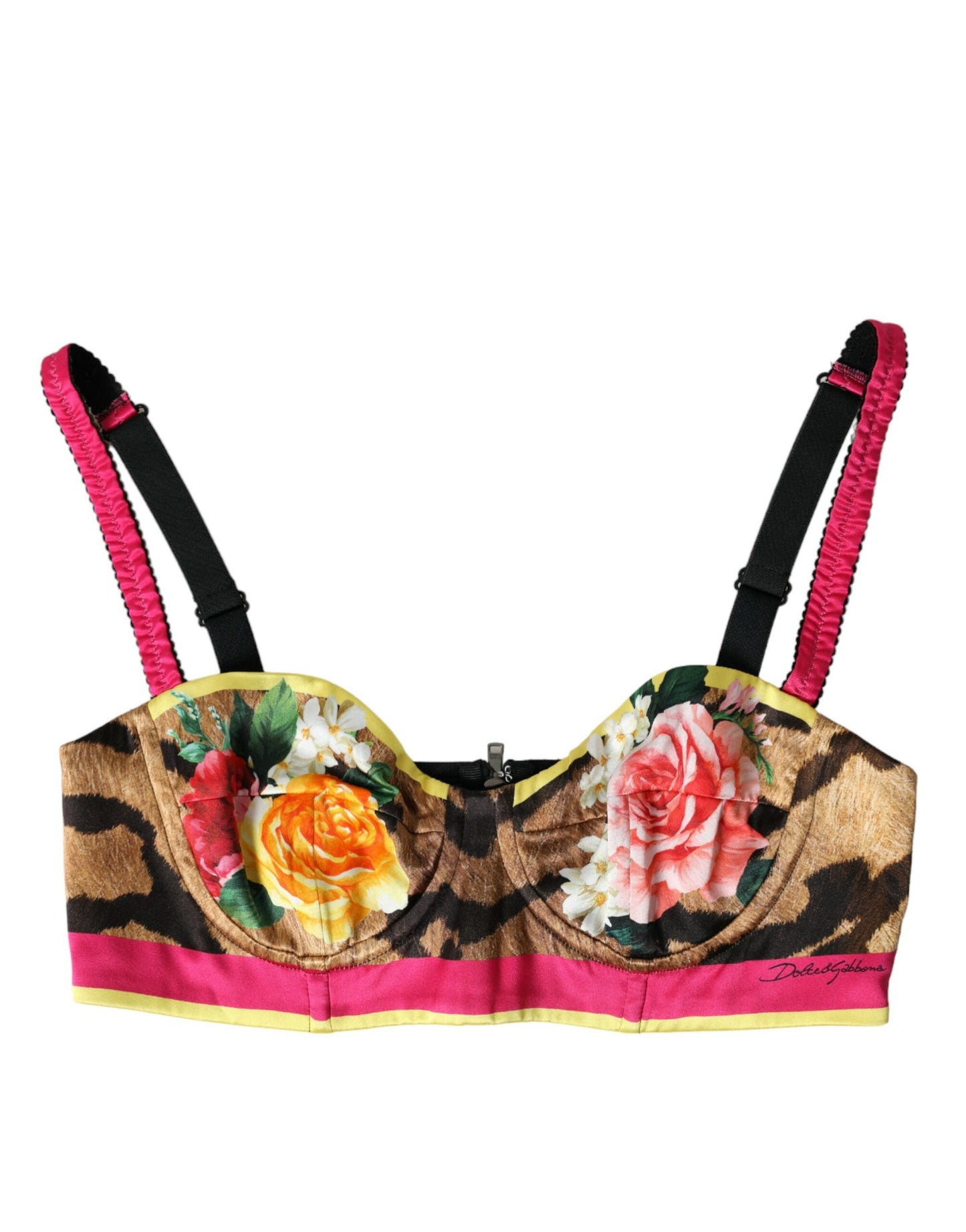 Dolce & Gabbana Multicolor Floral Sleeveless Bustier Crop Women's Top