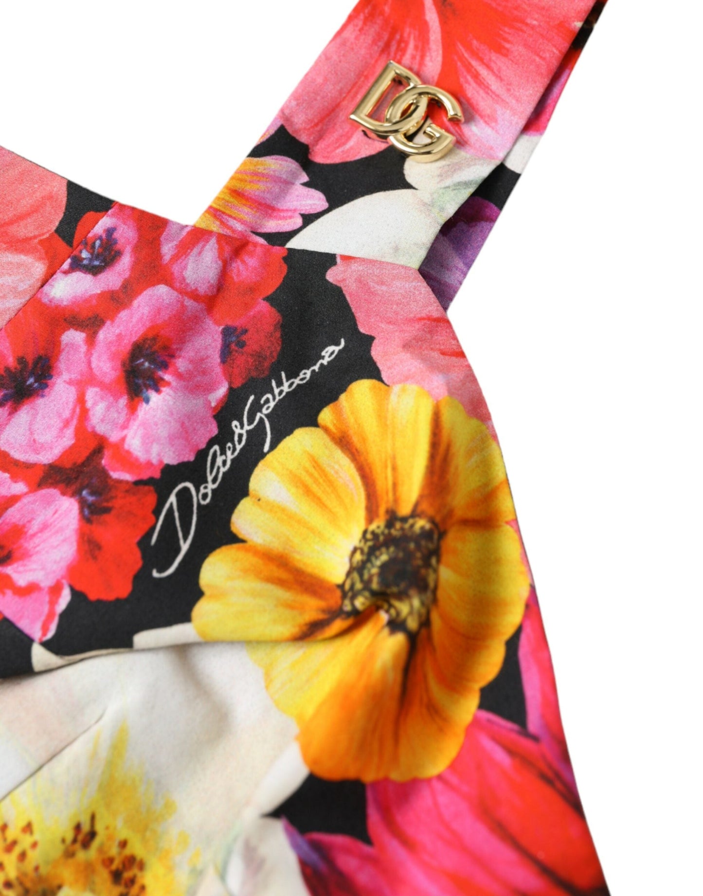 Dolce & Gabbana Multicolor Floral Sleeveless Bustier Crop Women's Top