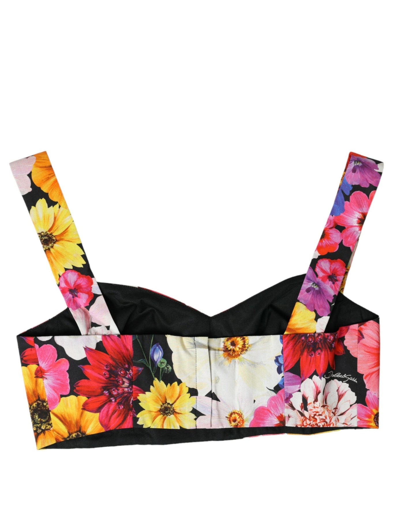 Dolce & Gabbana Multicolor Floral Sleeveless Bustier Crop Women's Top