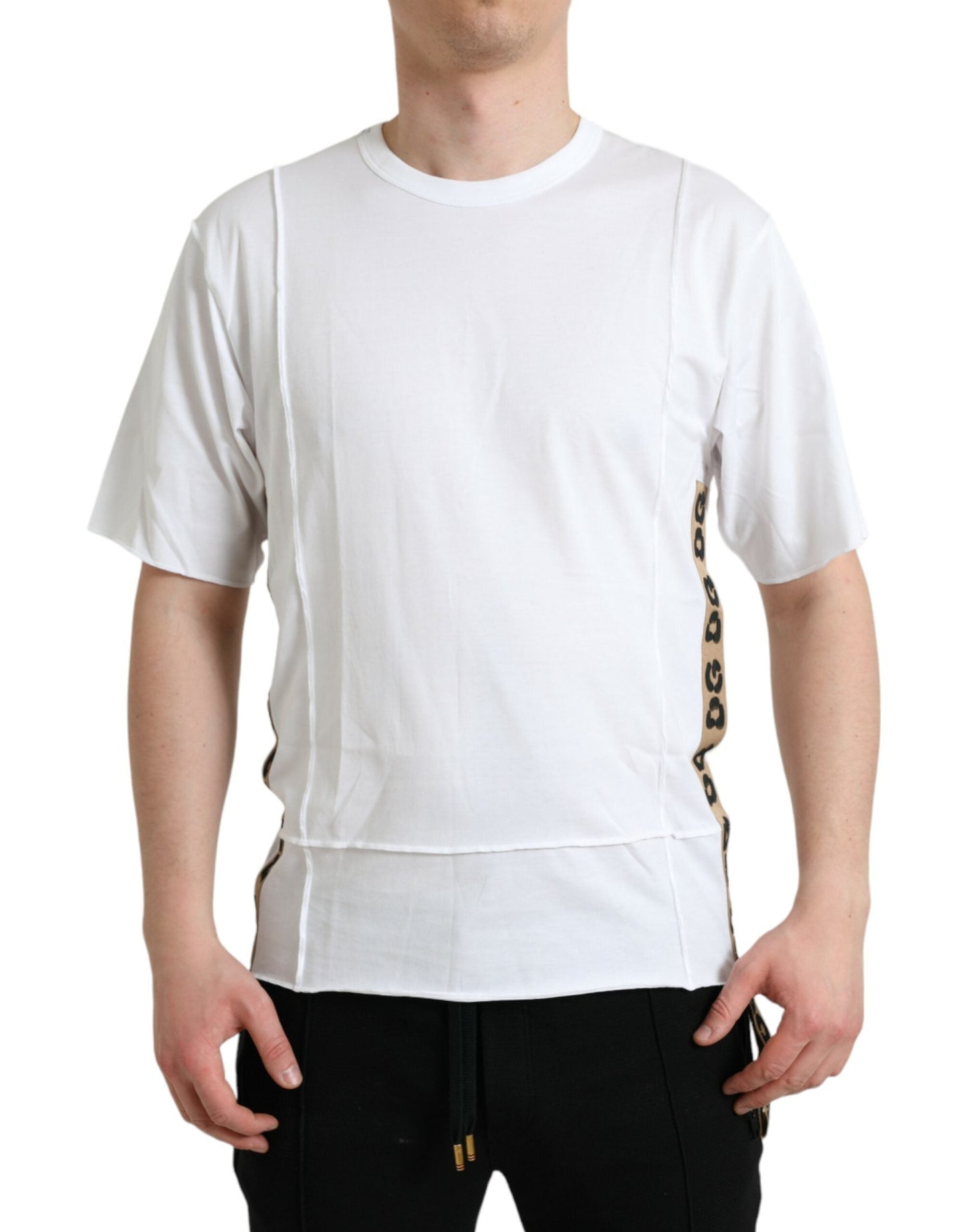 Dolce & Gabbana White Logo Crew Neck Short Sleeves Men's T-shirt