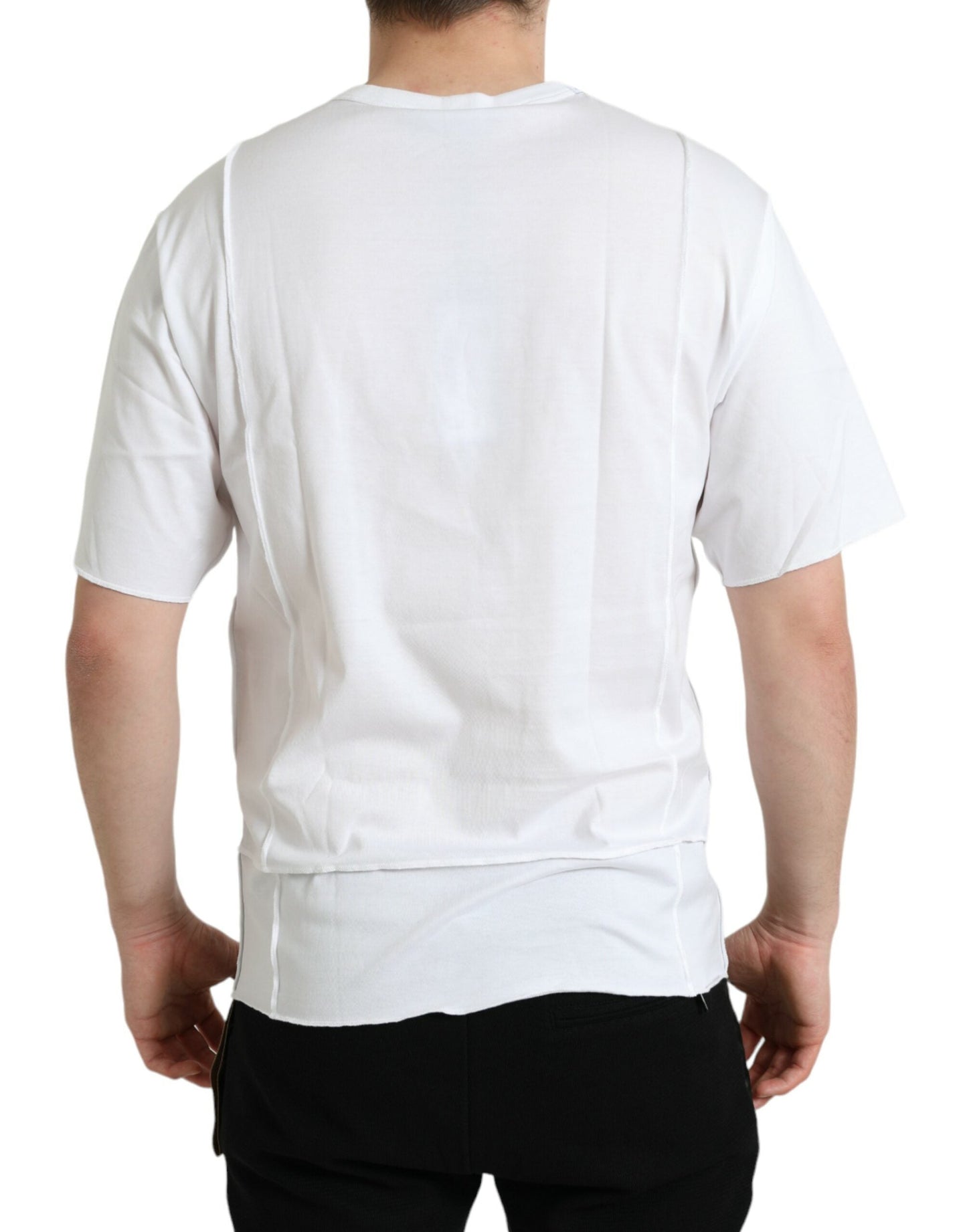Dolce & Gabbana White Logo Crew Neck Short Sleeves Men's T-shirt
