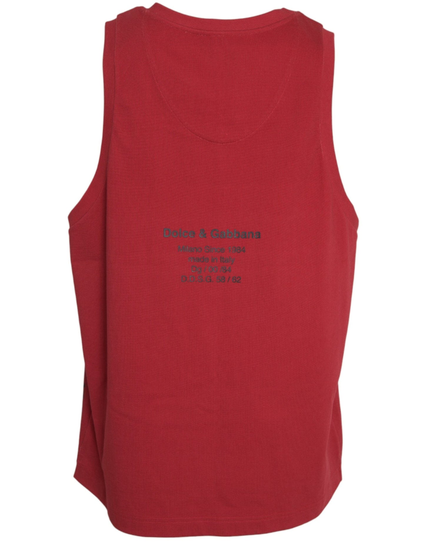 Dolce & Gabbana Red Leopard Print Sleeveless Tank Men's T-shirt
