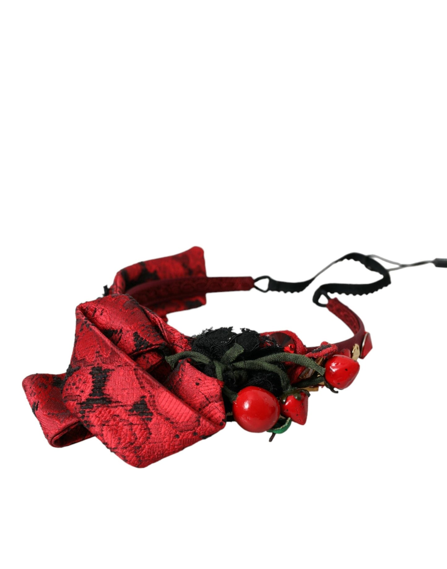 Dolce & Gabbana Red Cherry Sicily Embellished Women Hairband Women's Diadem