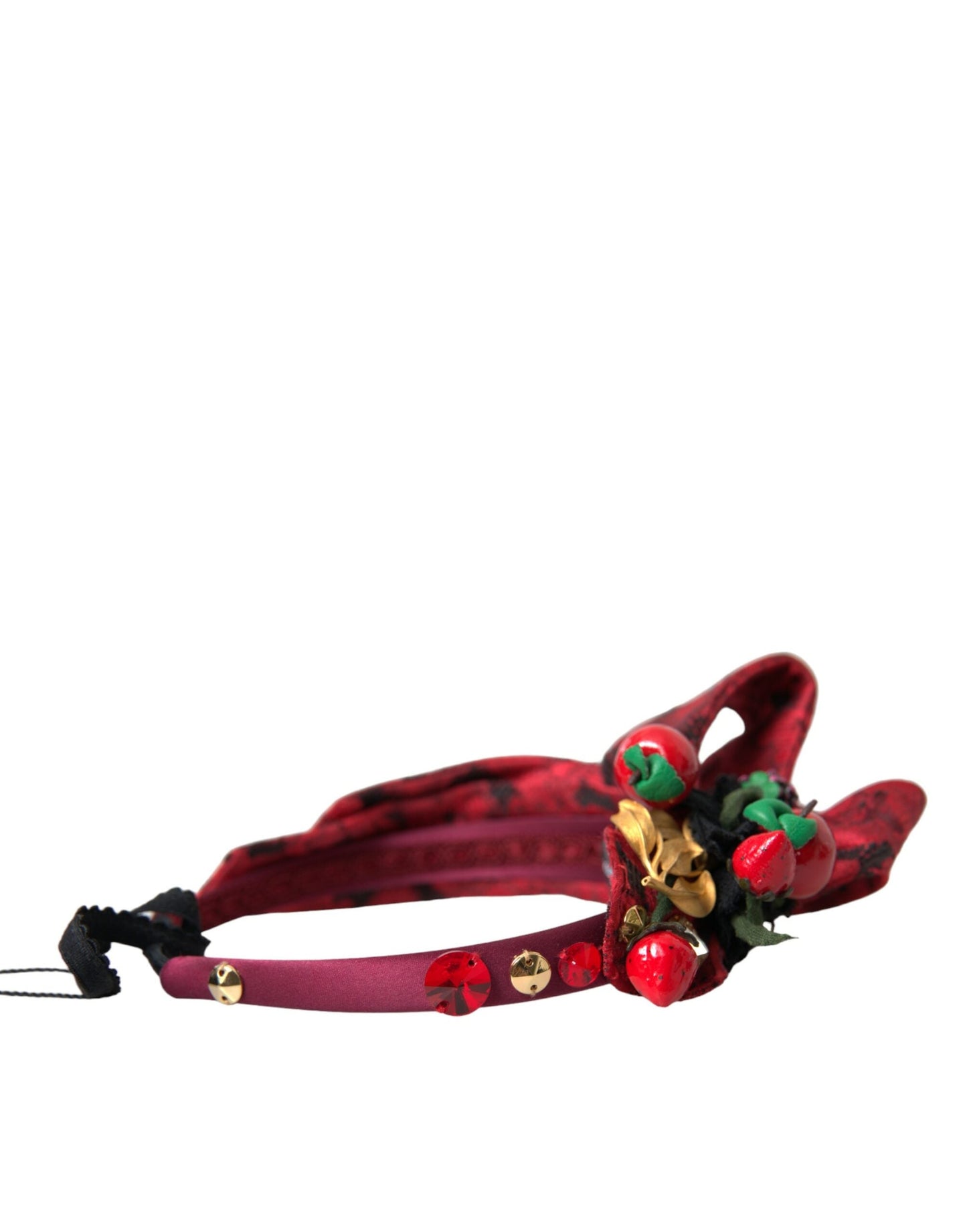 Dolce & Gabbana Red Cherry Sicily Embellished Women Hairband Women's Diadem