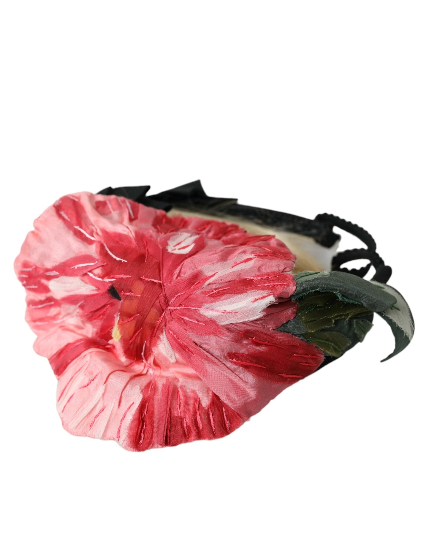 Dolce & Gabbana Black Viscose White Hair Parrucchiera Headband Women's Diadem