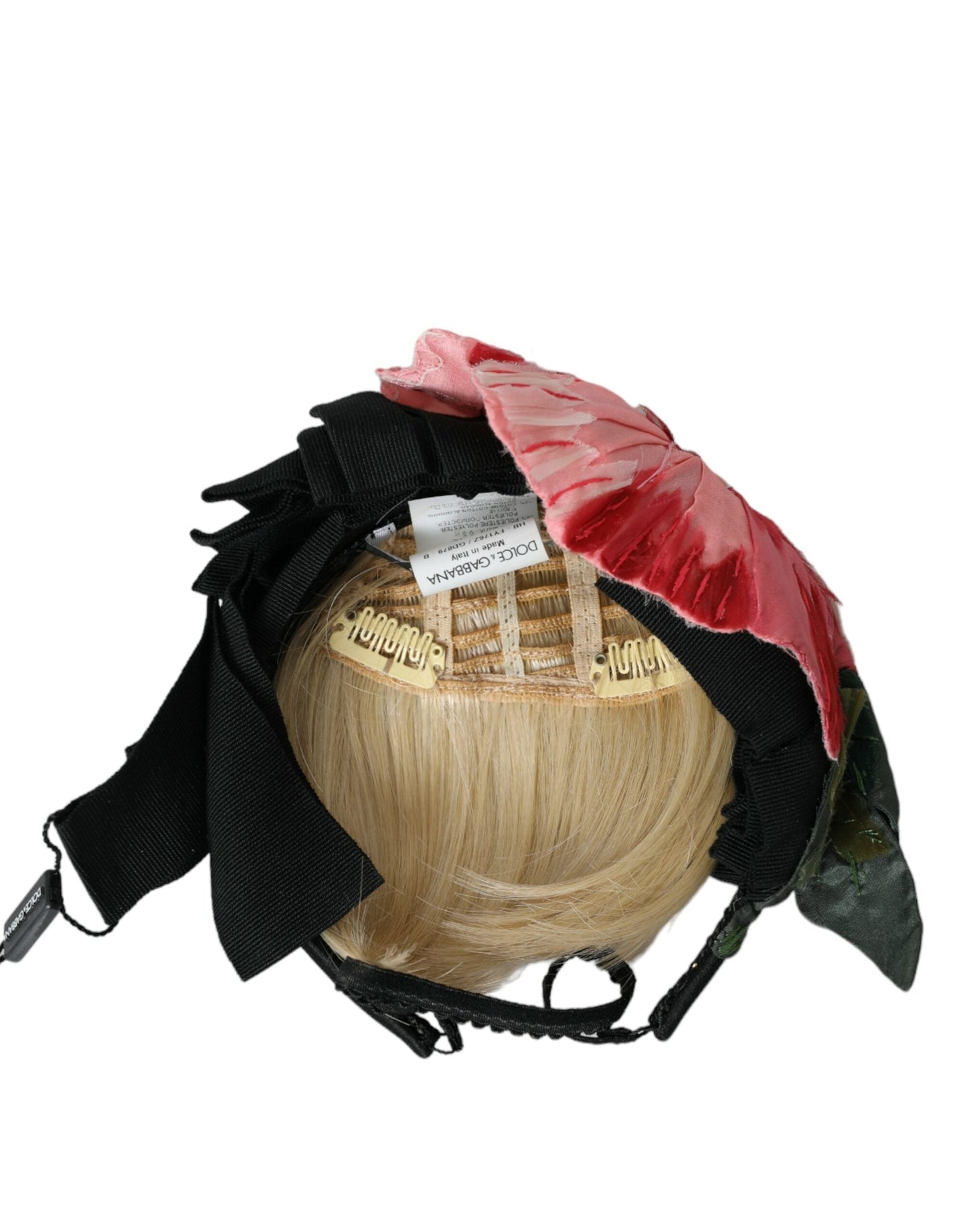 Dolce & Gabbana Black Viscose White Hair Parrucchiera Headband Women's Diadem