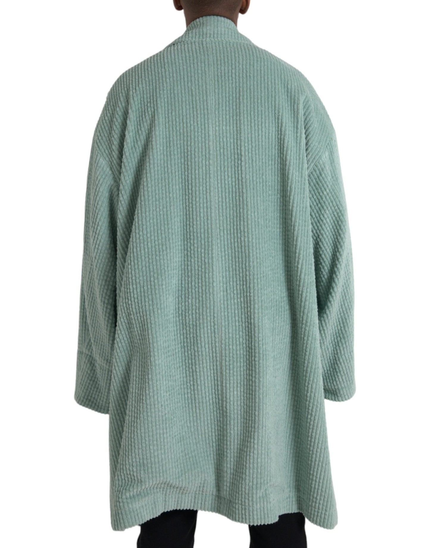 Dolce & Gabbana Blue Double Breasted Corduroy Cotton Men's Jacket