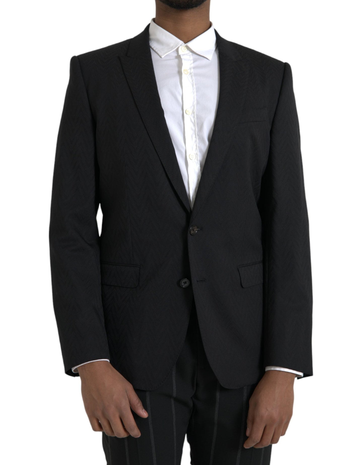 Dolce & Gabbana Black MARTINI Slim Fit Jacket Coat Men's Blazer