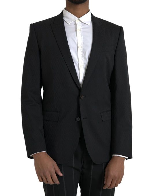 Dolce & Gabbana Black MARTINI Slim Fit Jacket Coat Men's Blazer