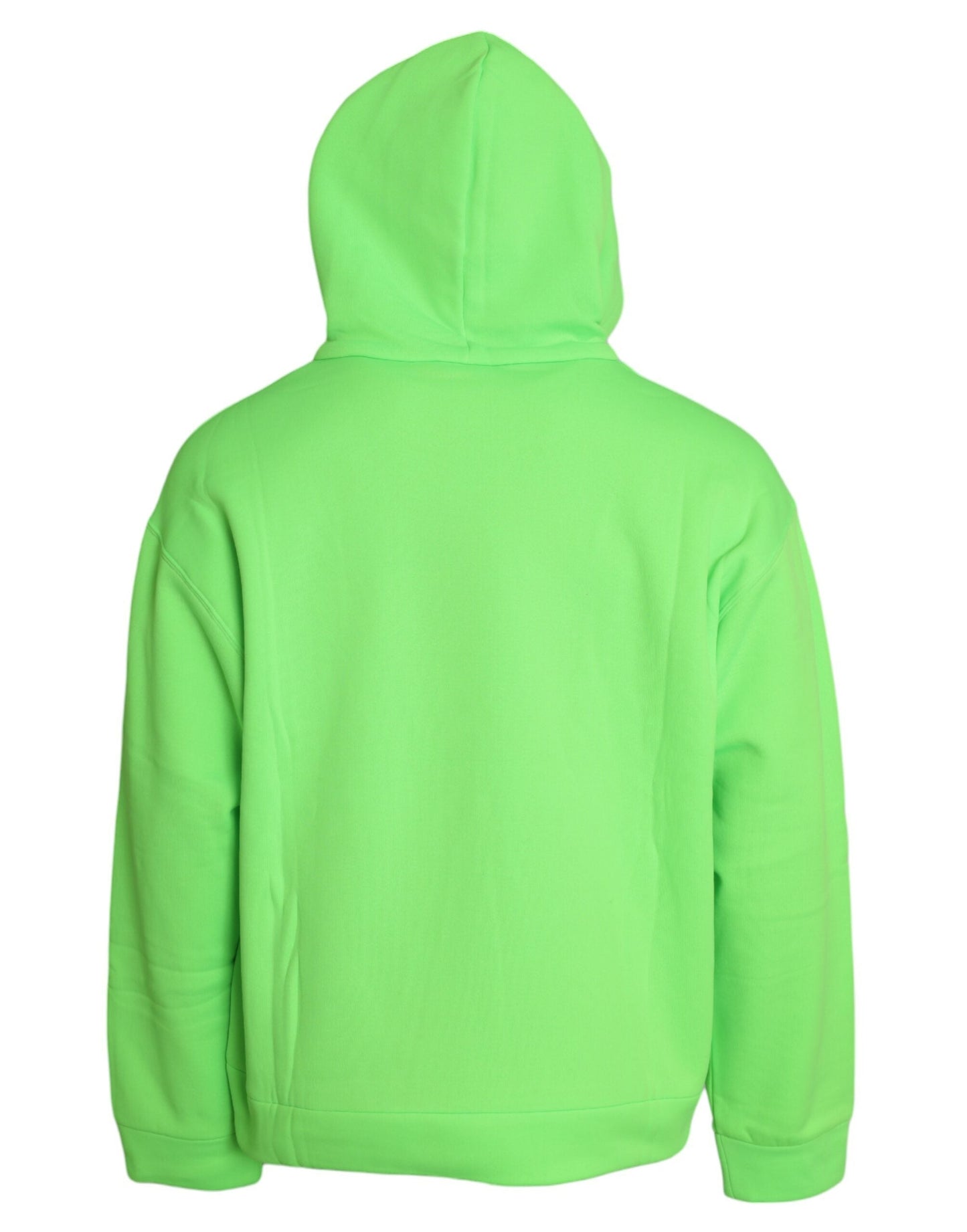 Dolce & Gabbana Neon Green Hooded Top Pullover Men's Sweater