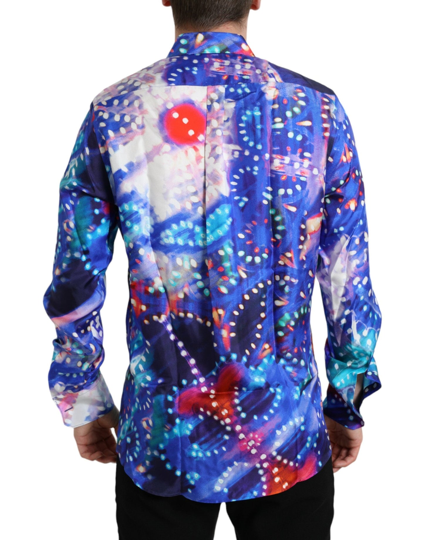 Dolce & Gabbana Purple Luminarie Silk Slim MARTINI Men's Shirt