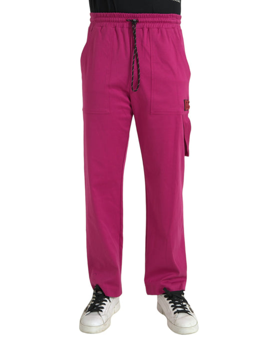 Dolce & Gabbana Pink Logo Cargo Cotton Jogger SweatMen's Men's Pants