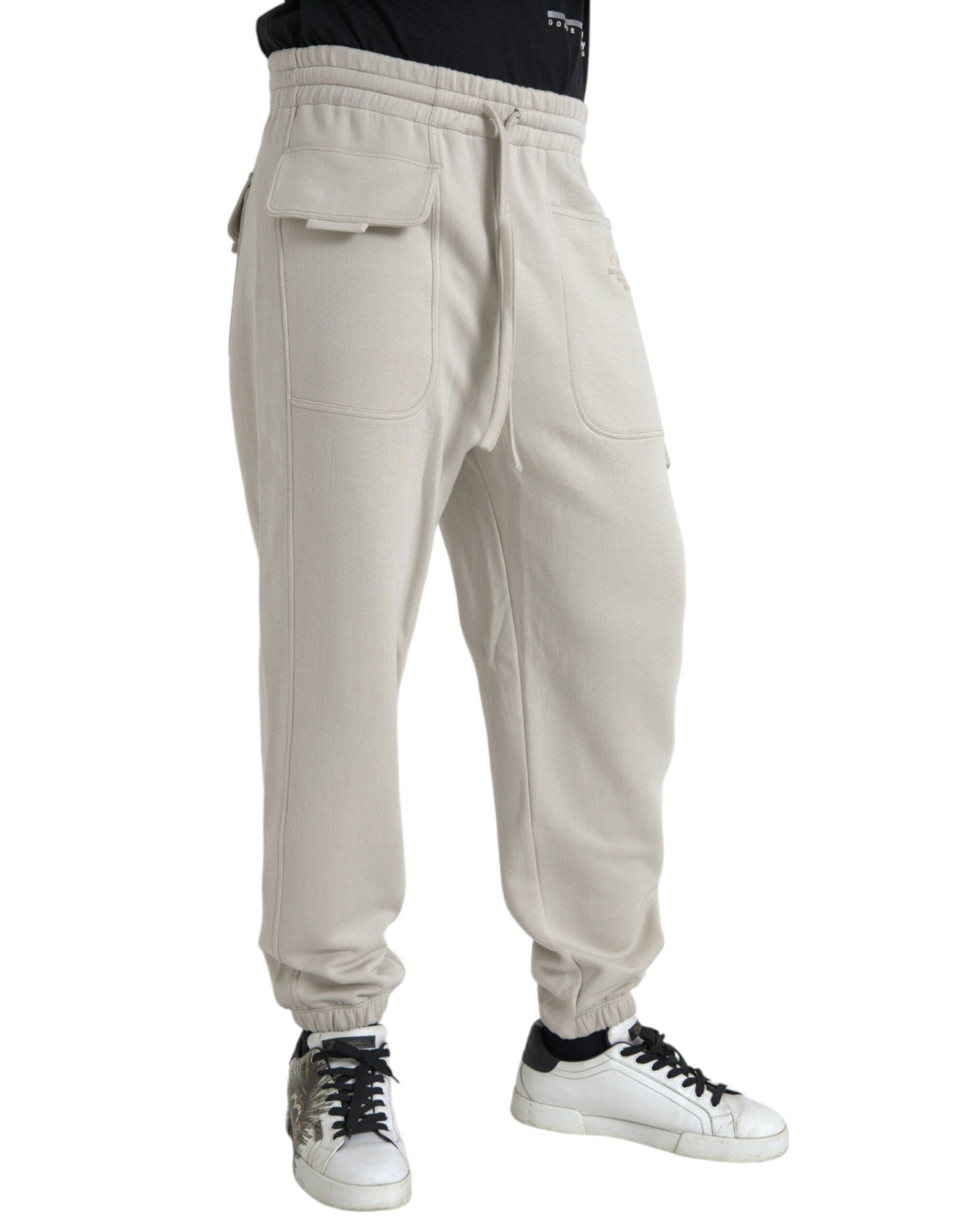 Dolce & Gabbana Off White Viscose Cargo Jogger SweatMen's Men's Pants