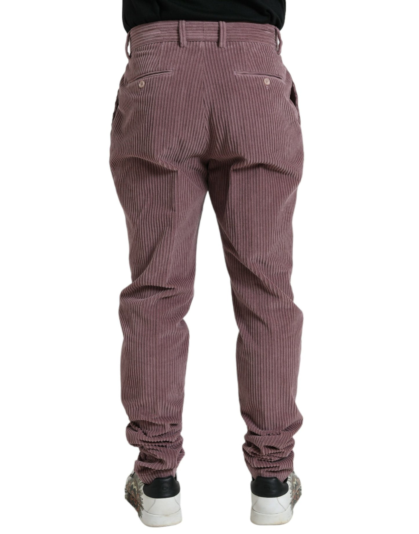 Dolce & Gabbana Purple Corduroy Cotton Stretch Skinny Men's Pants