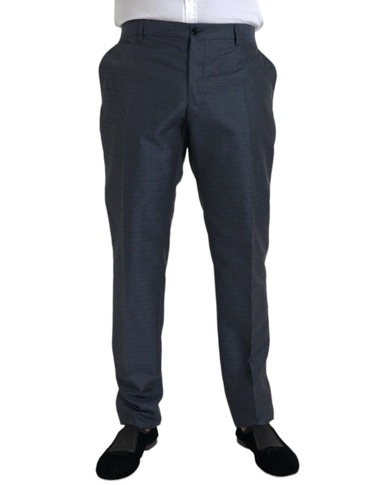 Dolce & Gabbana Blue Wool Men Skinny Dress Men's Pants