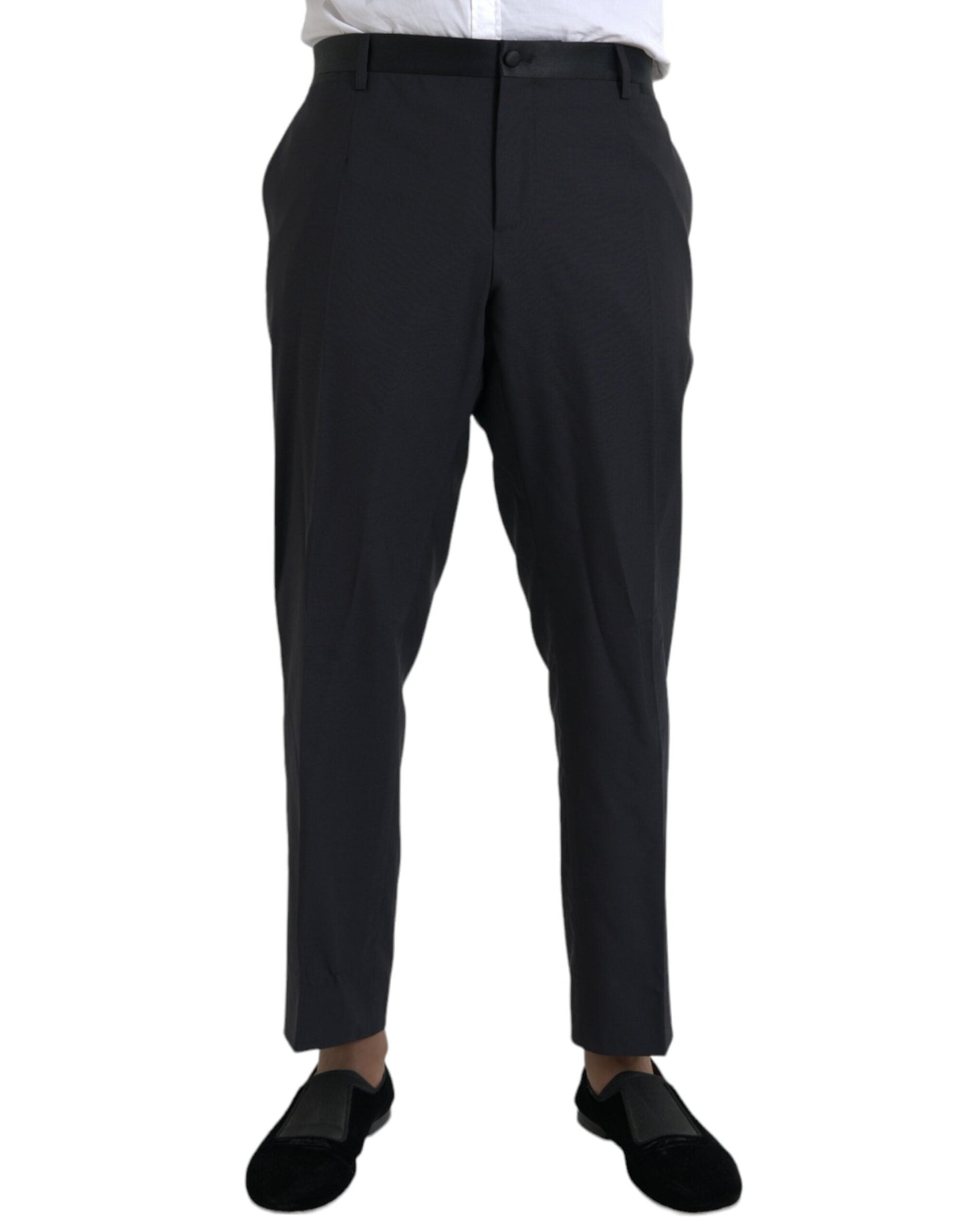 Dolce & Gabbana Blue Wool Men Skinny Dress Men's Pants