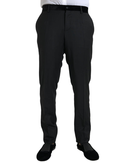 Dolce & Gabbana Black Silk Men Skinny Dress Men's Pants