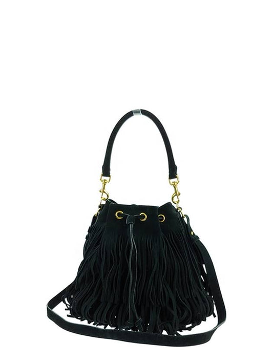 Saint Laurent YSL Emmanuel fringe bucket shoulder bag