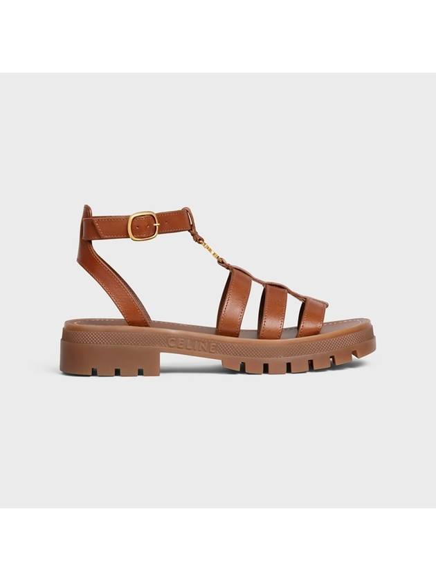 CELINE Clea Triomphe Gladiator Sandals Tan
