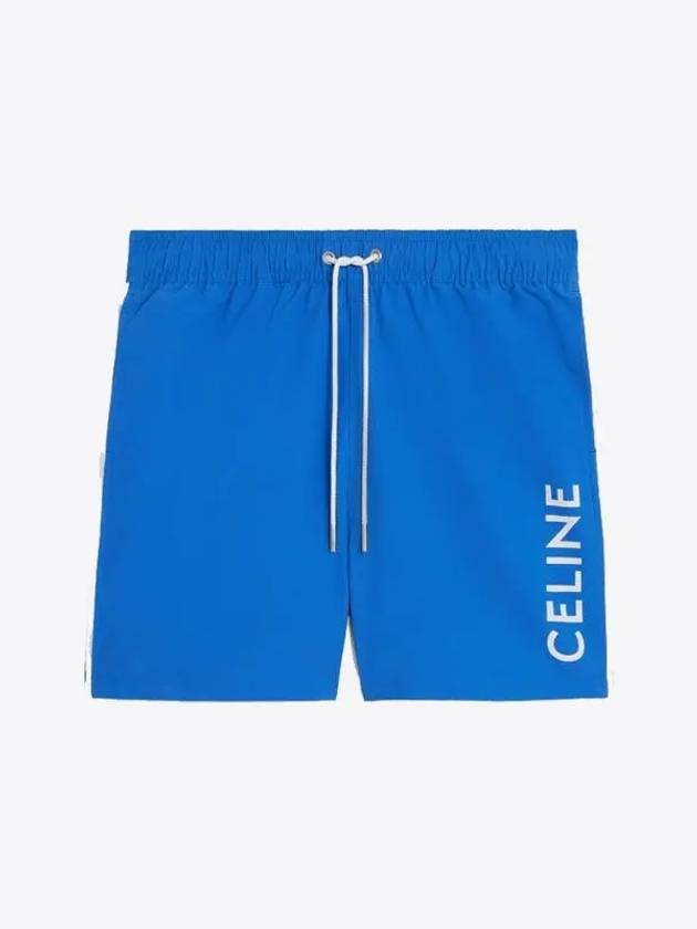 CELINE Piping Nylon Swim Shorts Royal Blue