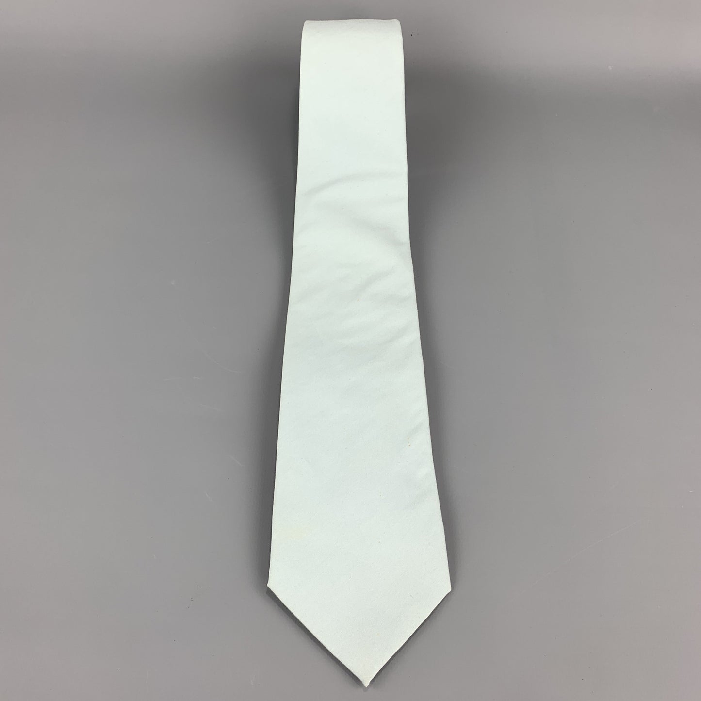PRADA Solid Light Blue Cotton Blend Tie