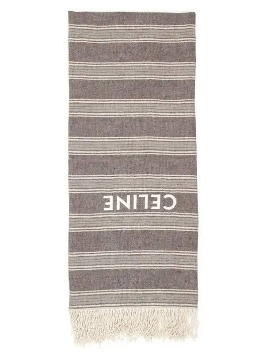 CELINE Logo Linen Muffler Grey