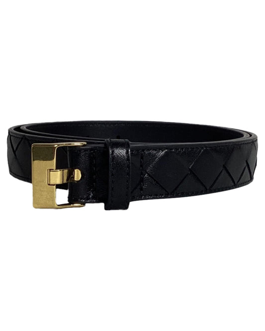 Bottega Veneta Intrecciato Leather Belt Women Black One Size Fits All Black