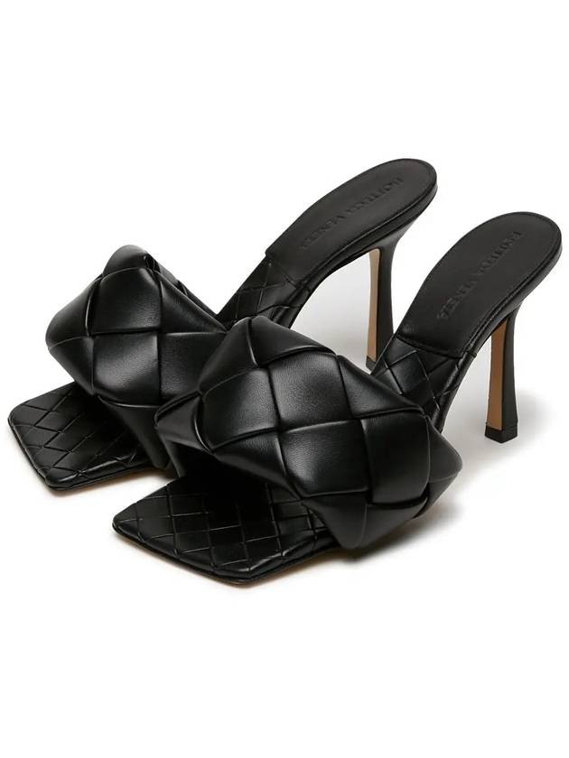 Bottega Veneta Lido Intrecciato Sandal Heels Black