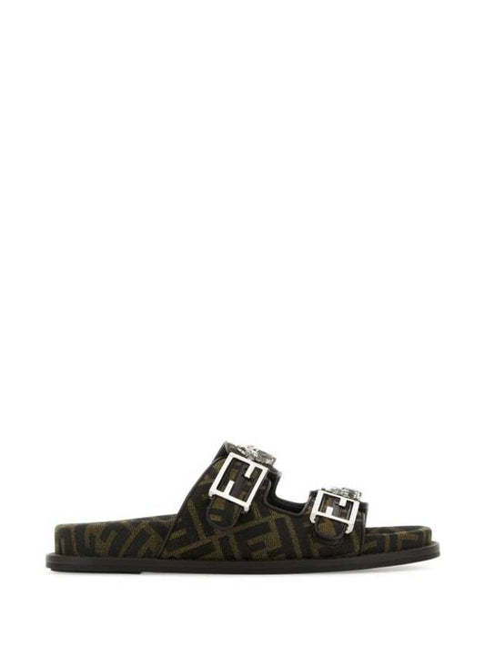 Fendi Feel Logo Slippers Black