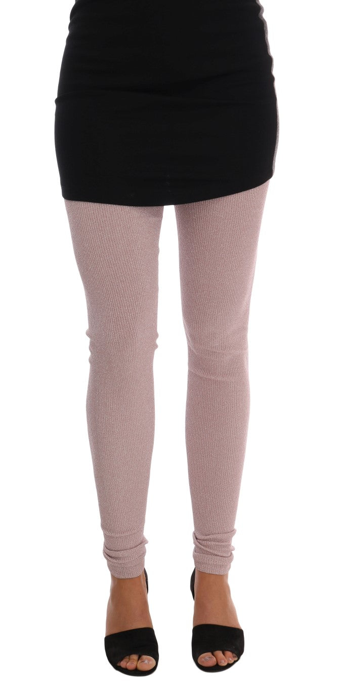 Dolce & Gabbana Pink Stretch Waist Tights Women's Stockings