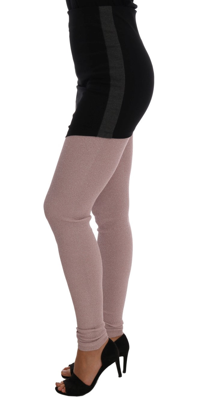 Dolce & Gabbana Pink Stretch Waist Tights Women's Stockings
